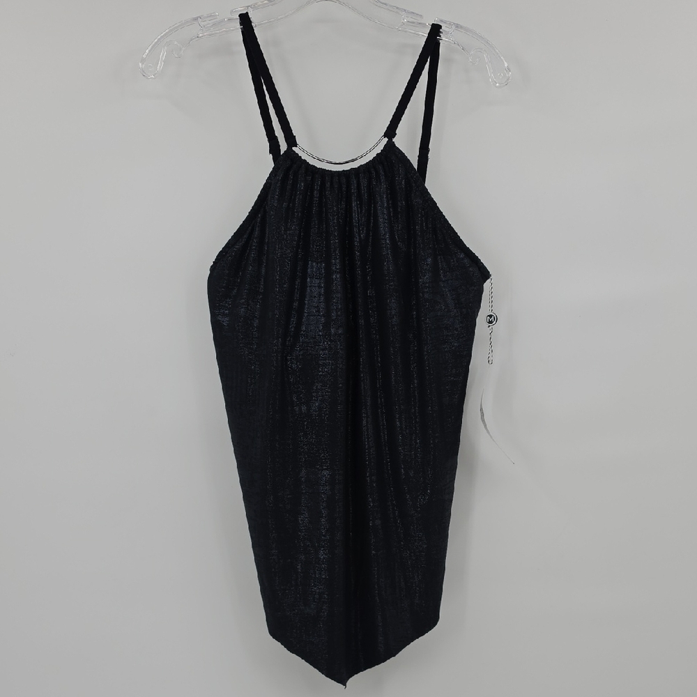 Magicsuit Women's Black Indiglow Angel Blue & Black Shimmer Tankini Top Size 12